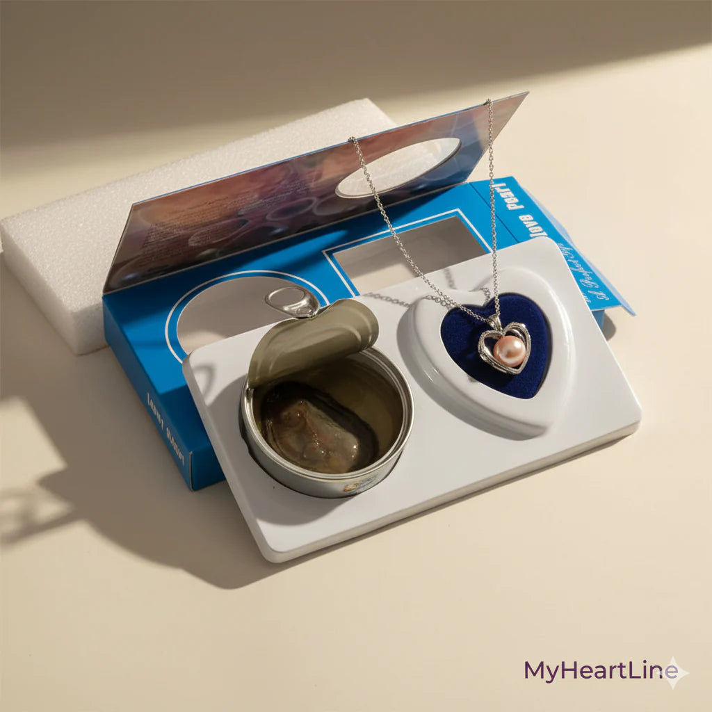 Freshwater Shell Canned Oyster Ocean Love Real Pearl Necklace Set